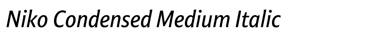 Niko Condensed Medium Italic